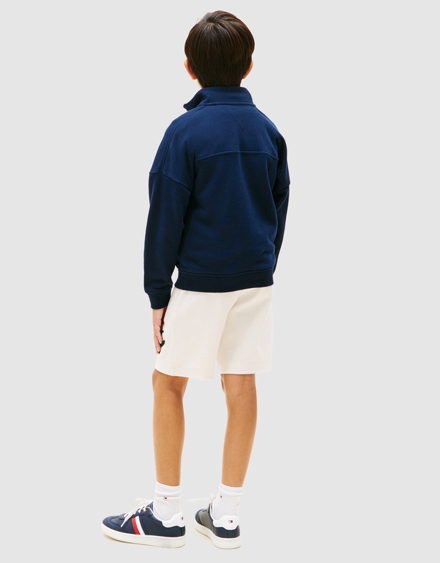 Tommy Hilfiger - Boys Logo Terry Quarter-Zip Sweatshirt - Teens