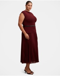 Forever New Curve - Lorelei Curve Woven Mixed Midi Dress