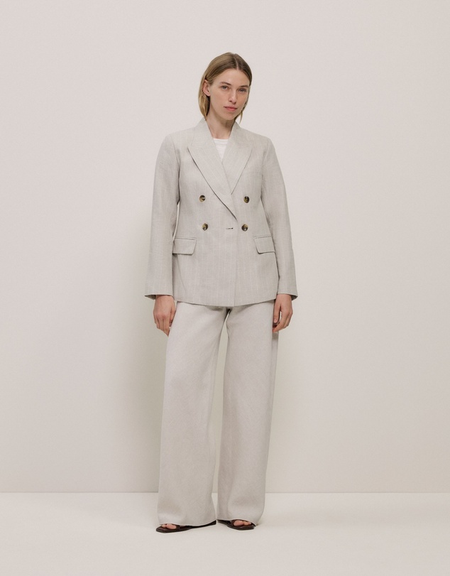 Trenery - Yarn Dyed Linen Bias Pant in Flax