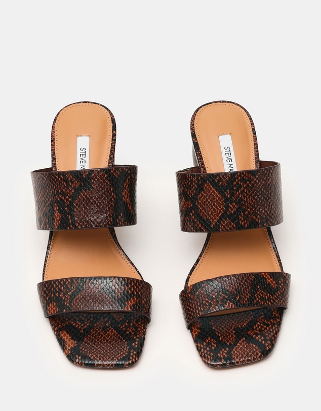 Steve Madden - Nola Brown Snake Heels