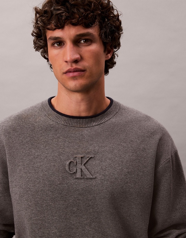 Calvin Klein Jeans - Embossed Monogram Logo Relaxed Sweater