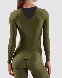 SKINS - SKINS Compression Women's Series-3 Active Long Sleeve Top Khaki