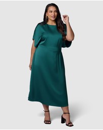 Pink Dusk by Curve Project - Lust Unleashed Satin Midi Dress