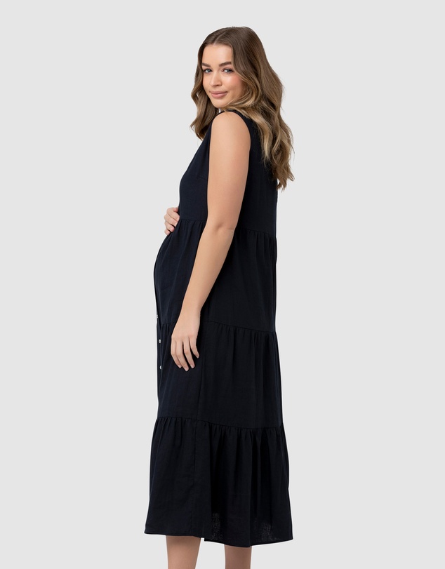 Ripe Maternity - Tracy Tiered Linen Dress