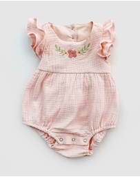 WITH LOVE FOR KIDS - Cotton Muslin Playsuit - Babies