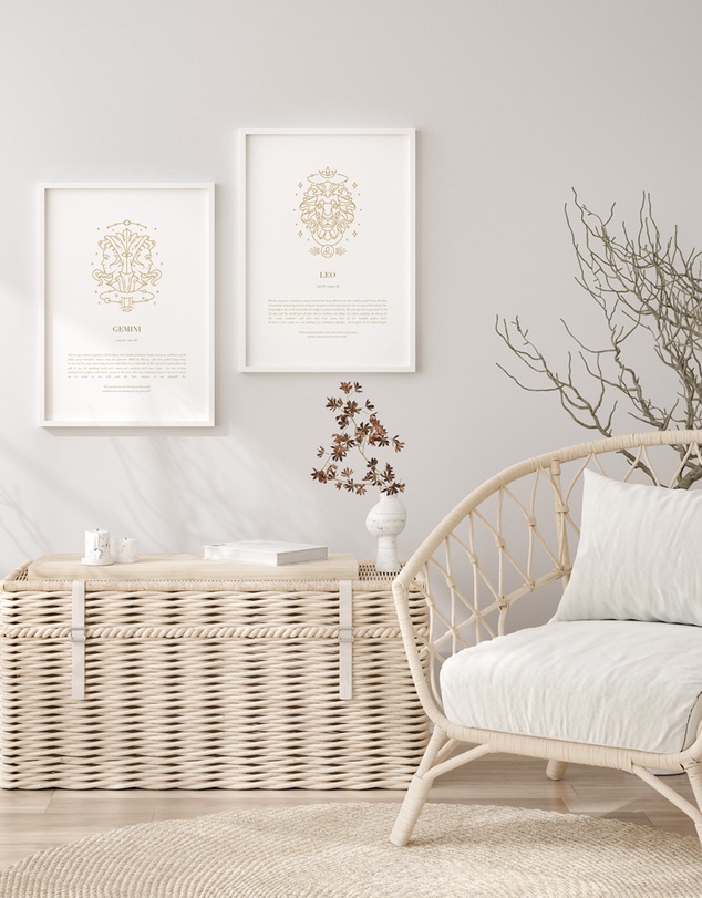 Olive et Oriel - Gemini Celestial Zodiac Art Print A3