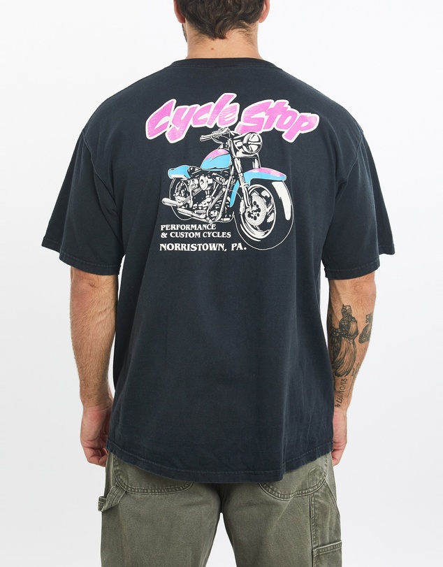 Vintage by The Real Deal - Pre Loved - Vintage 90s 'Born to Ride - Forced to Work' Tee