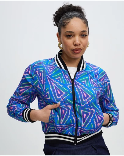 The Social Outfit - Silk Aviator Jacket - Fariba's Triangles