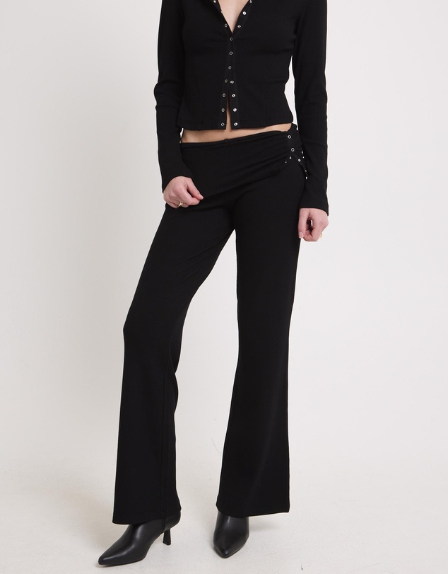 Neon Hart - Rib Fold Waist Flare Pants