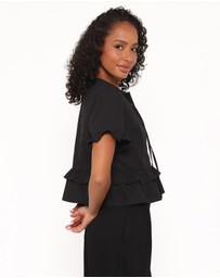 Petal & Pup - Sorcha Peplum Top - Black