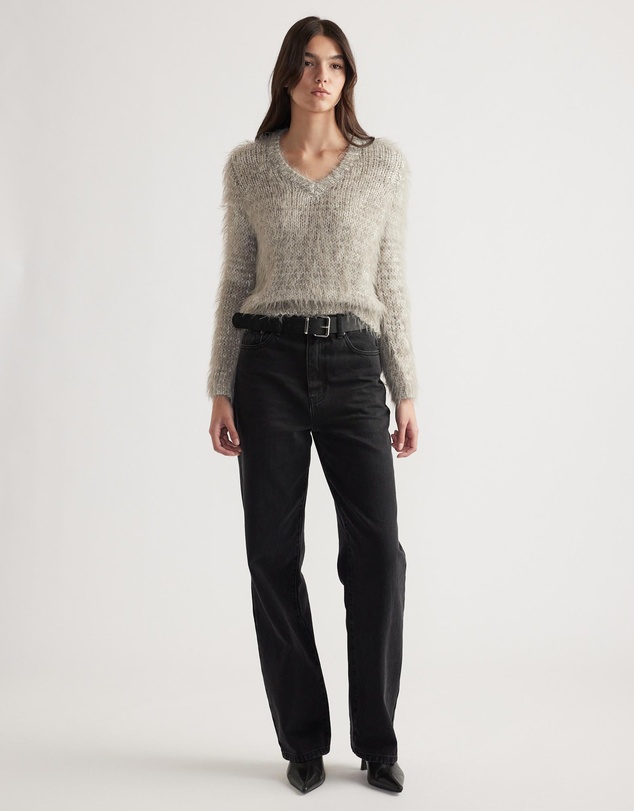 Decjuba - Mai Fluffy V-Neck Knit Jumper