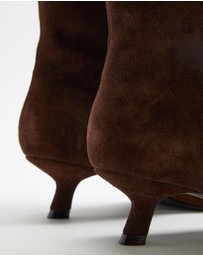 AERE - Maria Suede Kitten Heel Boots