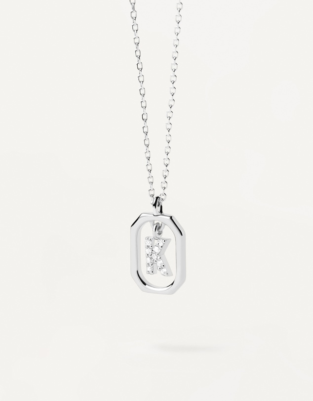 PDPAOLA - Mini Letter K Silver Necklace