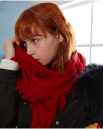 Ozwear Connection Uggs - Ugg Fringed Check Wool Scarf Tomato