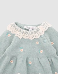 Bebe by Minihaha - Fern Organic Embroidered Knitted Dress - Babies