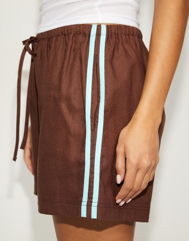 Dazie - Aloe Stripe Linen Blend Shorts