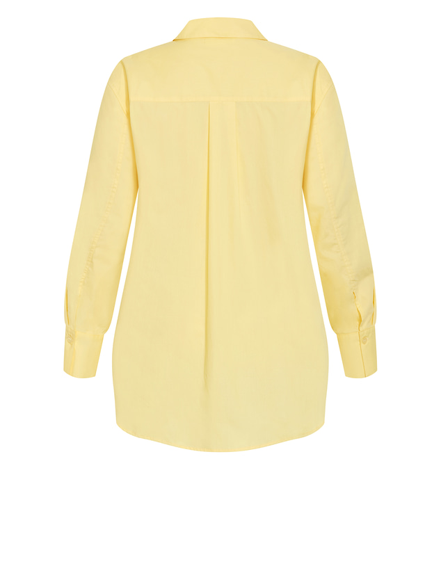 City Chic - Plus size Chiara Oversized Longline Cotton Shirt - buttermilk