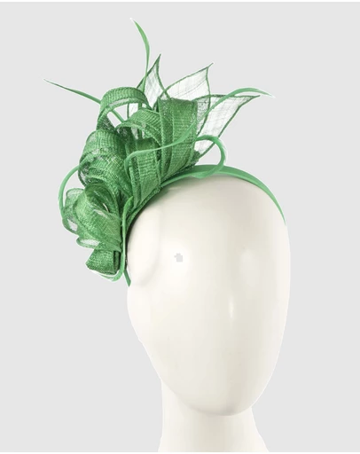 Max Alexander - Green Sinamay Loops Fascinator