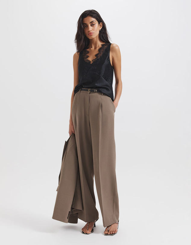 SABA - Ivana Crinkle Lace Detail Tank
