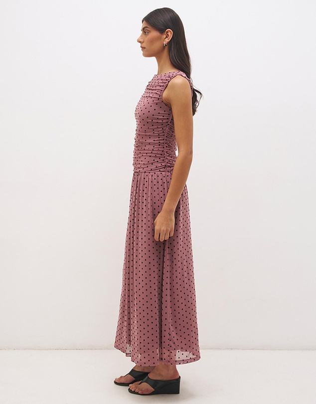 MON RENN - Sonata Spot Gathered Dress