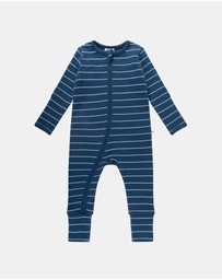 Kynd Baby - Organic Cotton Waffle in Navy Stripe