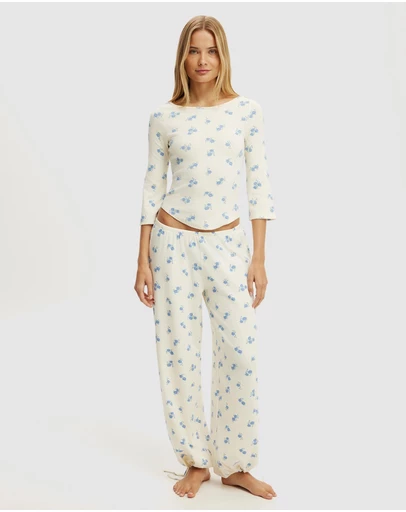 Cotton On Body - Long Pyjama Set Cotton Dreamy Soft Pointelle