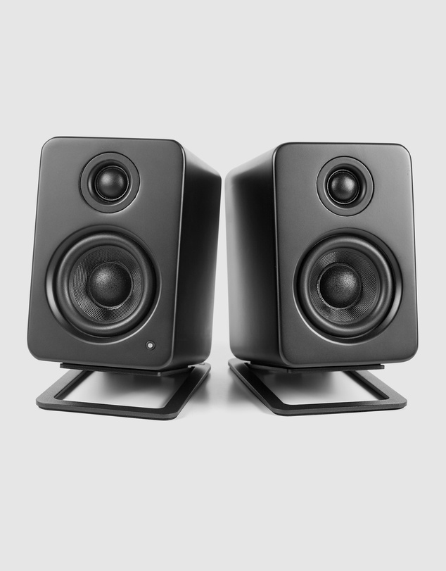 iWorld - Kanto S2 Angled Desktop Speaker Stands for Small Speakers - Pair, Black