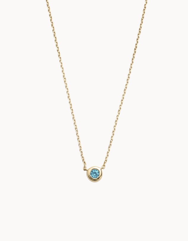 Kirstin Ash - Petite Birthstone Necklace September London Blue Topaz