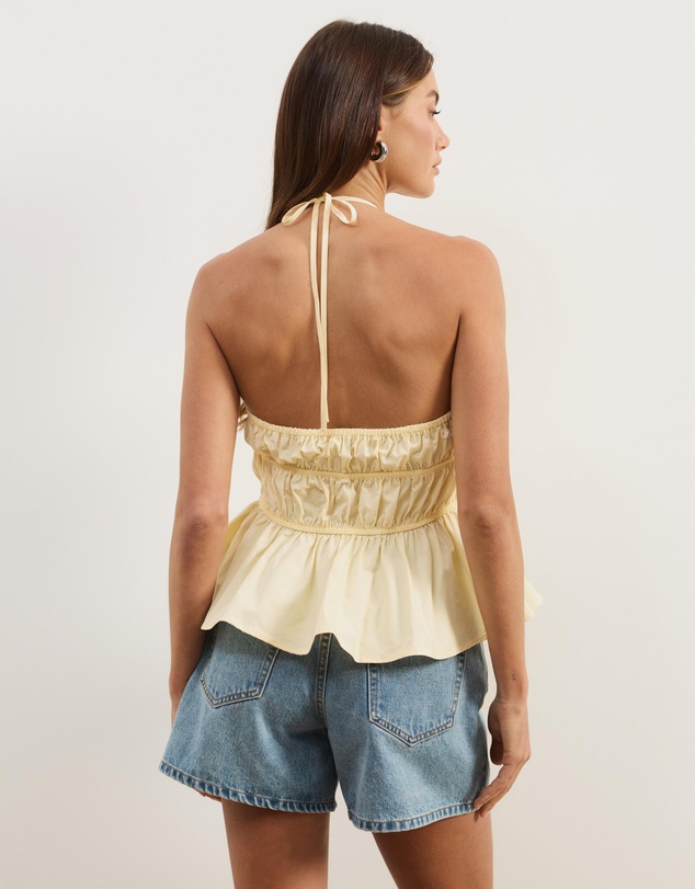 Atmos&Here - Georgia Ruched Cotton Halter Top