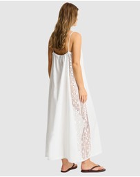 Sea Level Australia - Shore Linen Panelled Bandeau Lace Maxi Dress