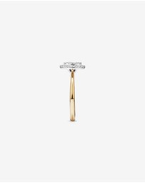 Michael Hill - 0.15 Carat TW Marquise Cluster Diamond Promise Ring in 10kt Yellow and White Gold