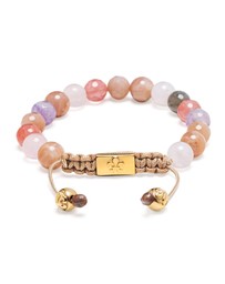 Nialaya Jewellery - Women's Beaded Bracelet with Cherry Quartz, Rose Quartz, Amethyst Lavender, and Pink Aventurine