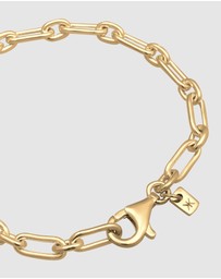 Kuzzoi - ICONIC EXCLUSIVE - Bracelet Male Link Chain 925 Sterling Silver Gold Plated