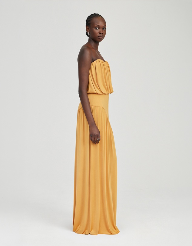 Third Form - Withheld Strapless Floor Length Dress