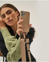 LOUVE COLLECTION - Desert Sand Phone Case + Latte Love Lanyard