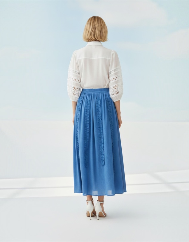 Mossée - Marielle Ruffle Trim Maxi Skirt