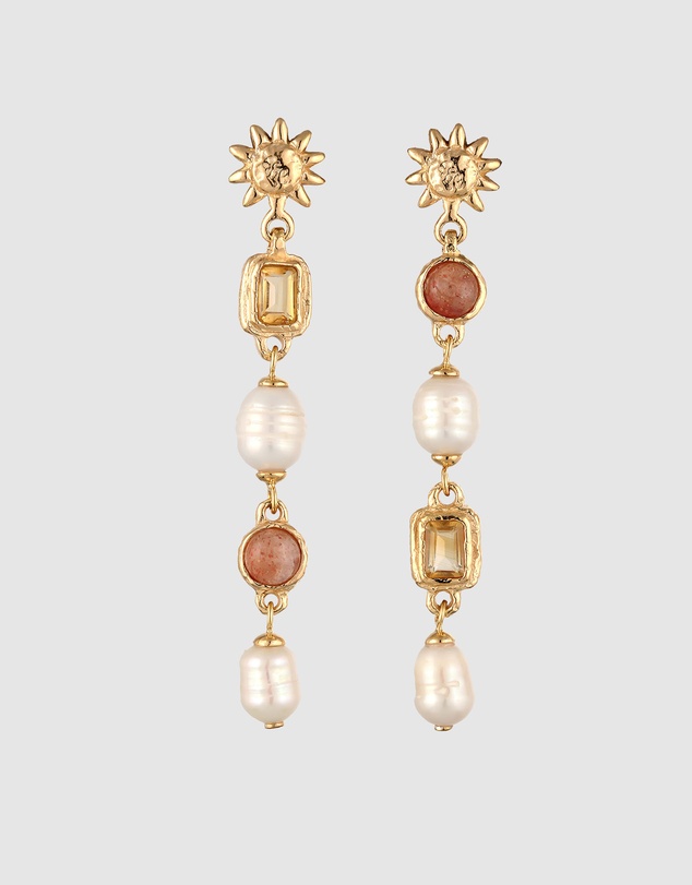 Haze & Glory - ICONIC EXCLUSIVE - Earrings Hanger Golden Sun 925 Sterling Silver Gold-Plated