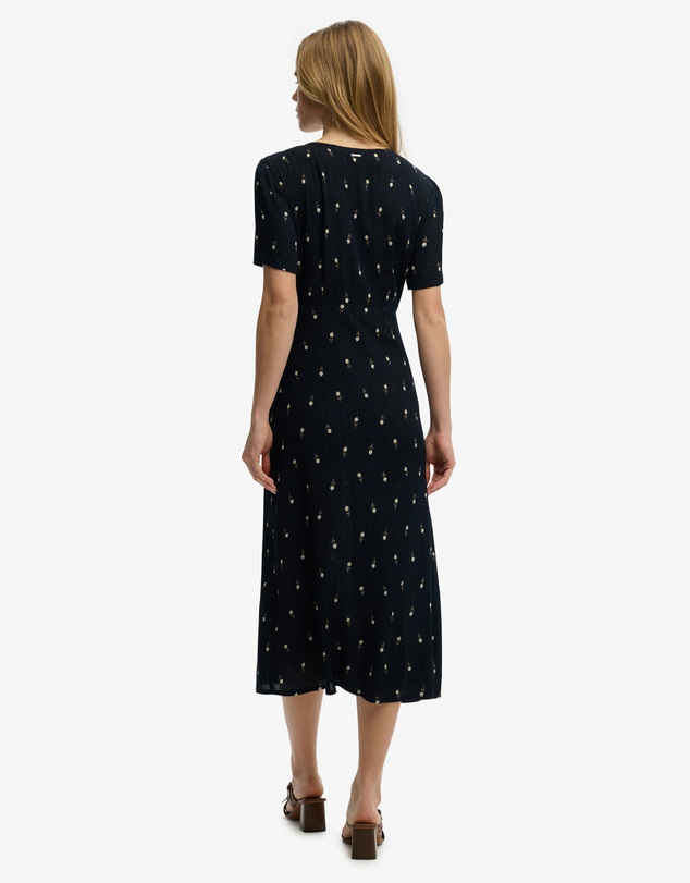 Superdry - Print Button Short Sleeve Midi Tea Dress