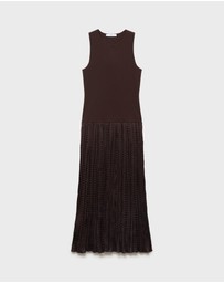 M.N.G - Parrot Combined-Fabric Long Dress