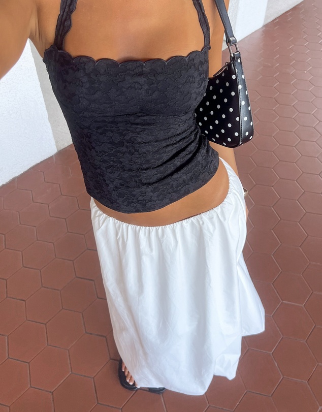 Beginning Boutique - Dorothy White Bubble Hem Skirt