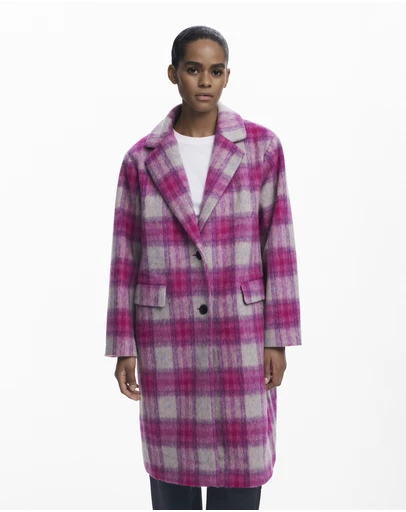 Desigual - Pink tartan coat