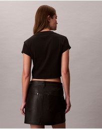 Calvin Klein Jeans - Monogram Logo Ribbed Baby Tee
