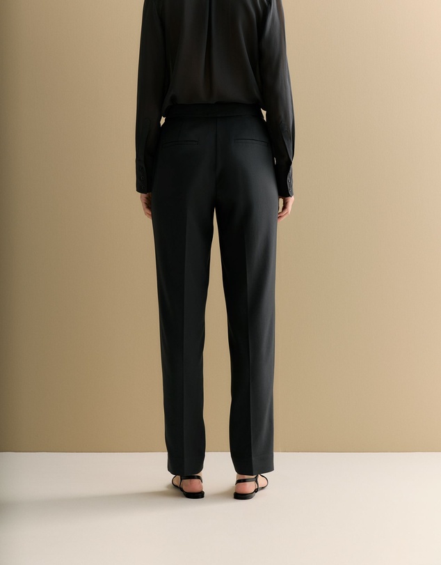 Trenery - Piping Detail Straight Leg Pant in Black
