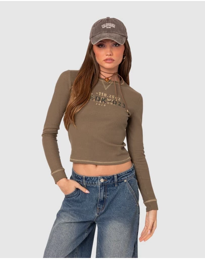 EDIKTED - Army Wife Ribbed T-Shirt