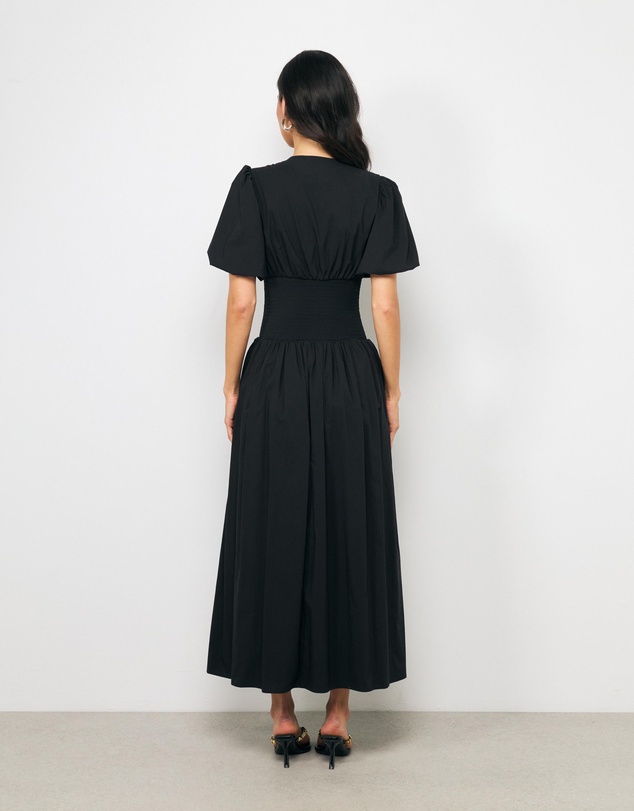 AERE - Leta Shirred Cotton Midi Dress