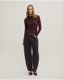Witchery - Draped Jersey Long Sleeve Top