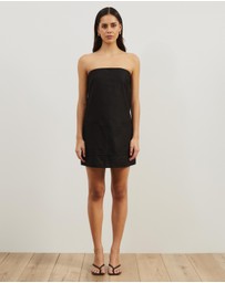 Atmos&Here - Koa Strapless Linen Blend Mini Dress