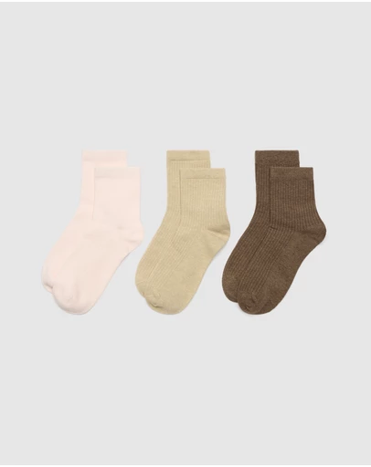 Seed Heritage - 3 Pack Quarter Crew Socks