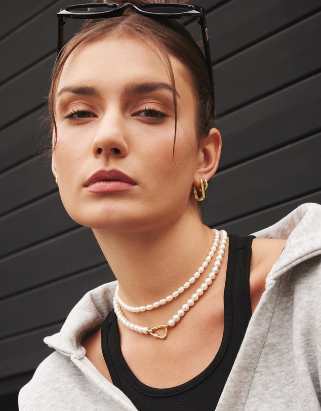 Ania Haie - Gold Segmented Puffy Huggie Earrings