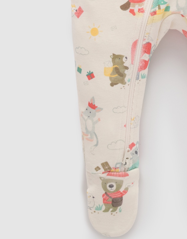 Purebaby - Christmas Zip Growsuit -Kids-Babies